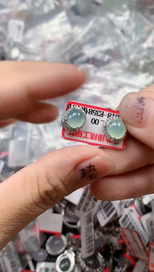 银S925镶嵌戒指翡翠天然A货缅甸翡翠