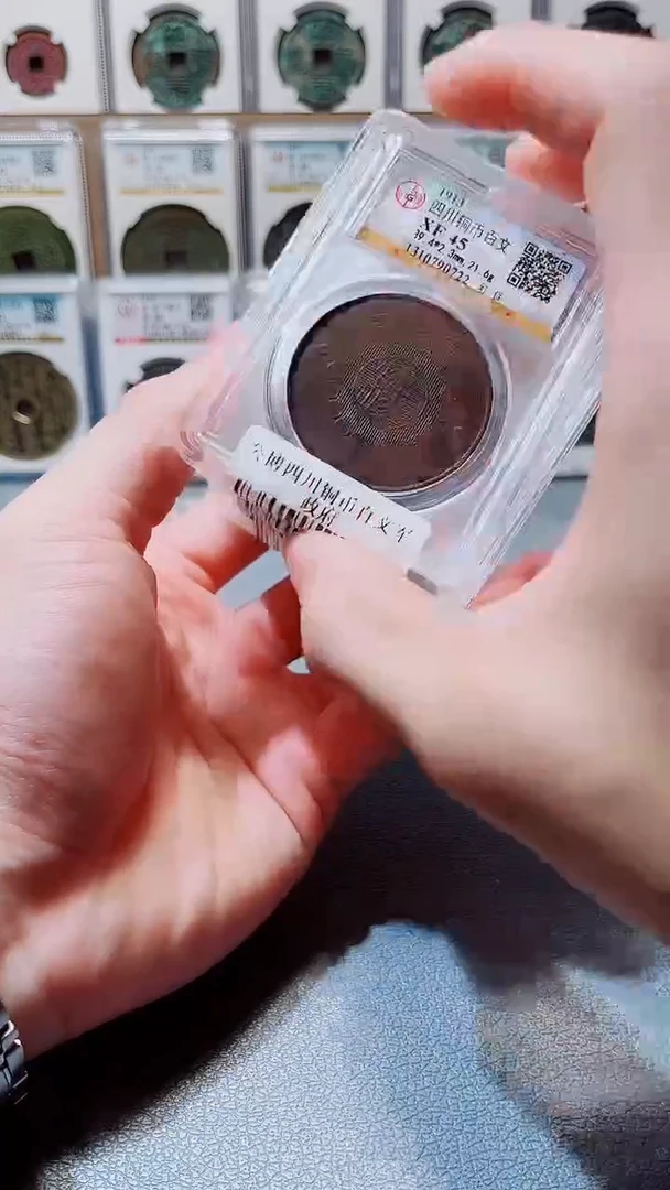 铜A647公博四川铜币百文军政府XF（红）