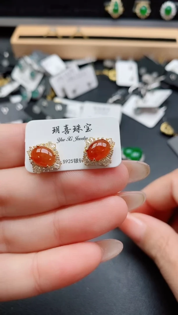 银S925镶嵌戒指翡翠1