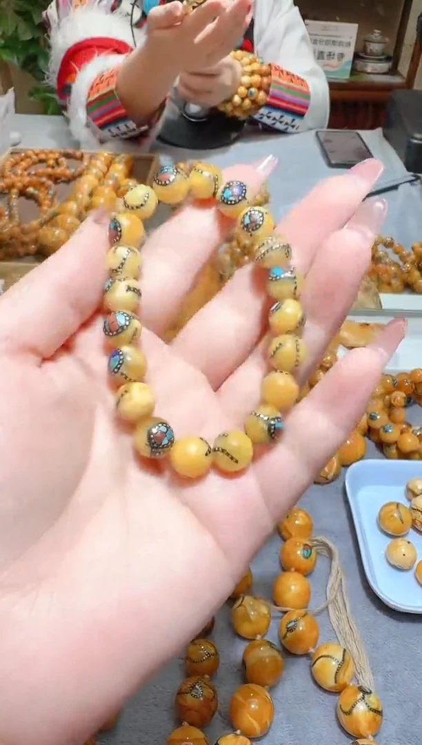 蜜蜡颈饰未镶嵌9228天然蜜蜡珠宝奇石全都保真