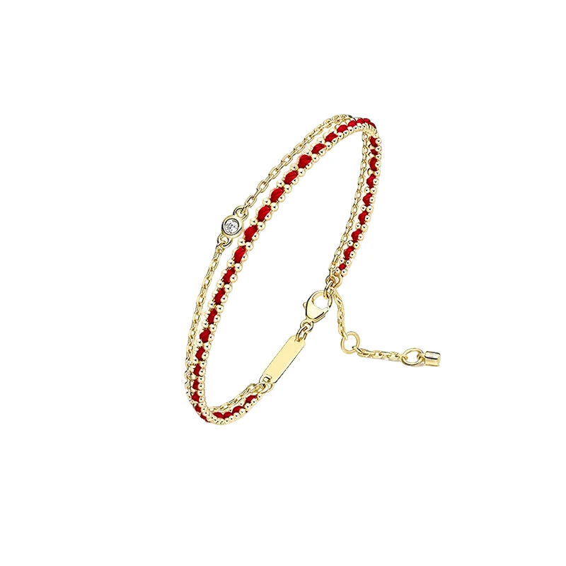 925银手链 新中式编织红绳双层手链女高级感秋冬本命年送女友礼物