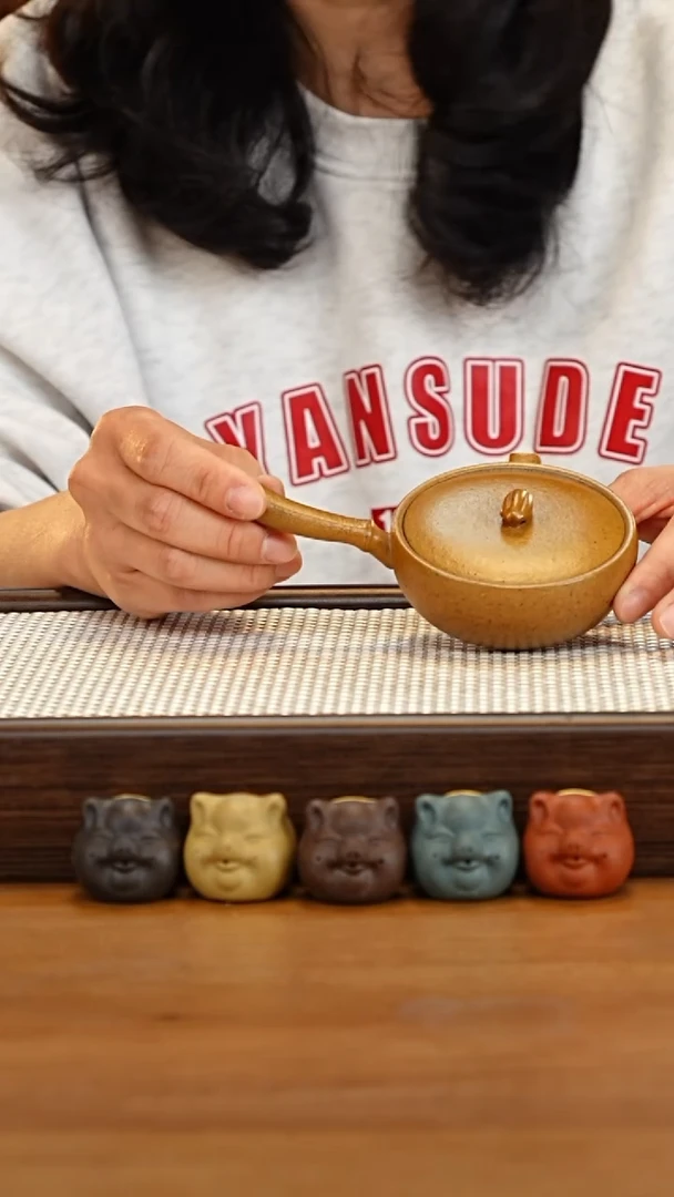 【闪购商品】紫砂茶壶侧把知竹90cc