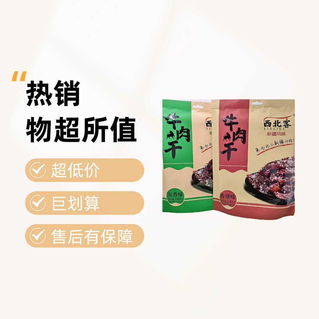 正宗新疆特产牛肉干小吃独立包装248g开袋即食零食 西北客牛肉干