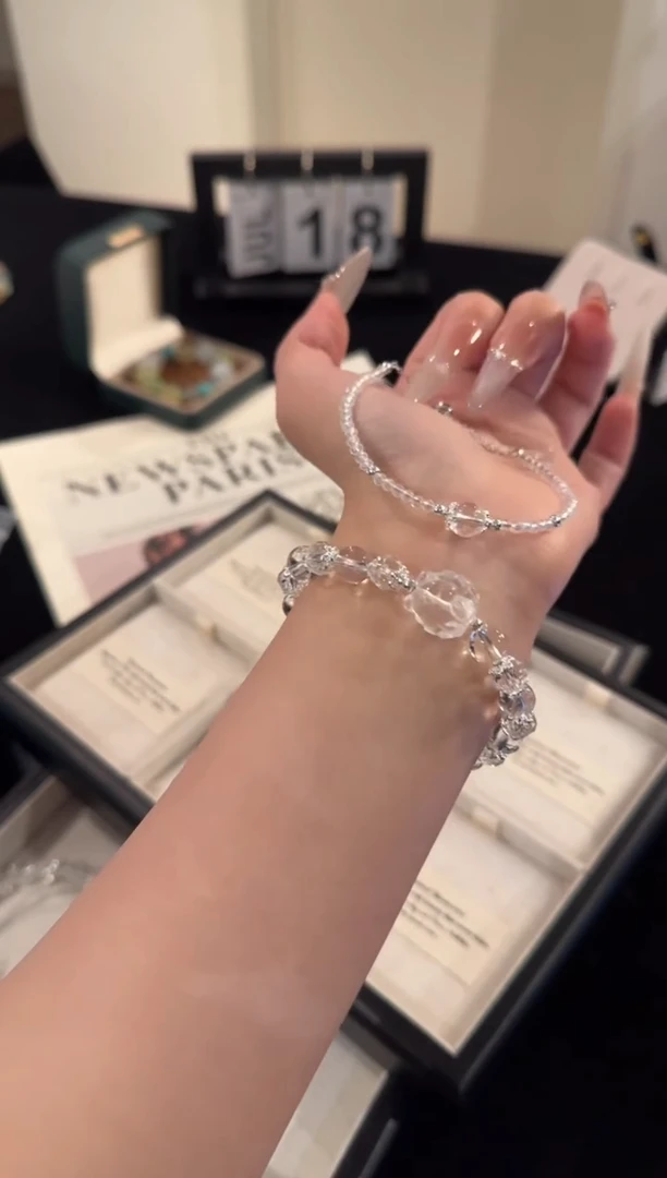 水晶手串合金白水晶套装x1085