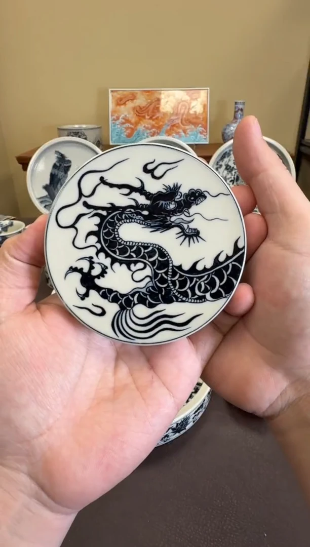 二号釉1351龙纹盖置二号釉