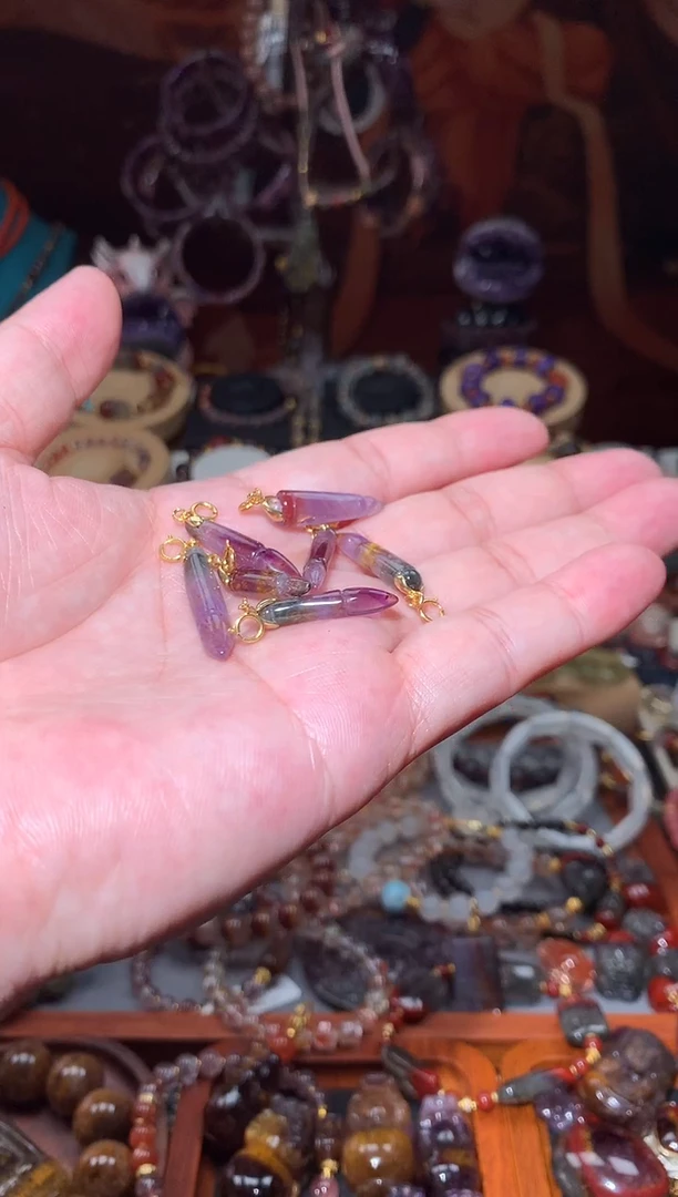 水晶珠宝半成品未镶嵌极光文昌笔提溜， 多样性发一