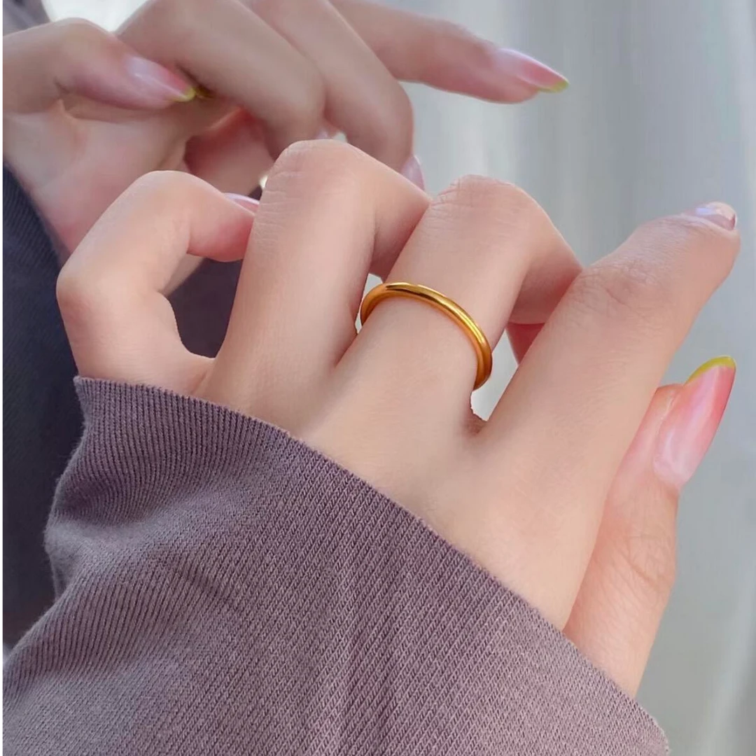 足银戒指 【素圈戒指】小仙女都喜欢简约光面时尚