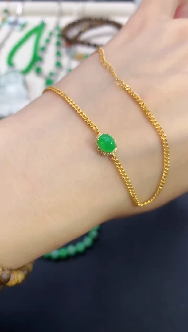 18K金镶嵌手链翡翠|2800