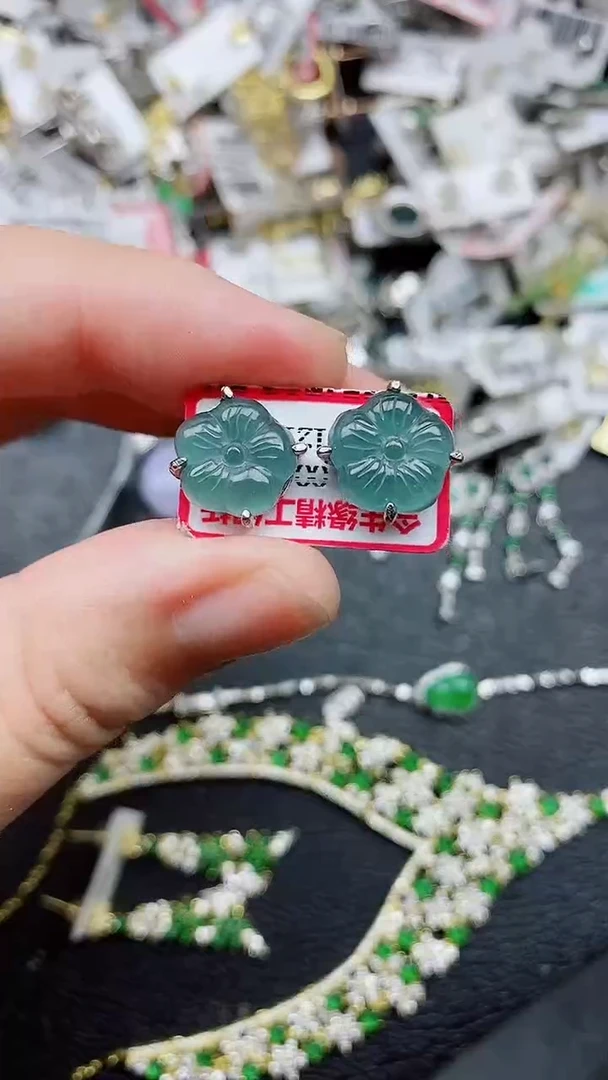 银S925镶嵌戒指翡翠1