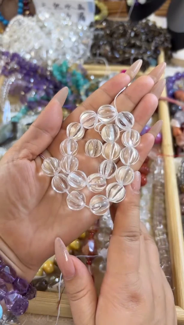 未镶嵌玛瑙/玉髓珠宝半成品南瓜珠白水卡14一颗