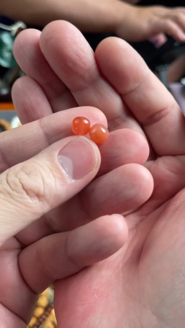 【闪购商品】玛瑙/玉髓.未镶嵌王胖子文玩工作室粉糯8*7左右一对