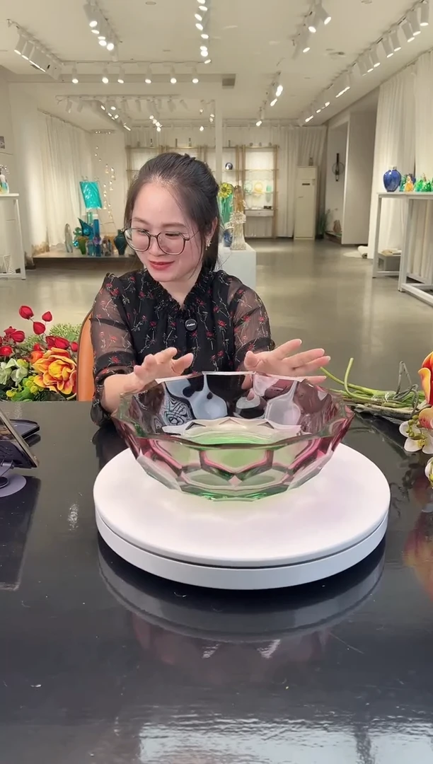 手工艺品琉璃水晶琉璃艺术果盘