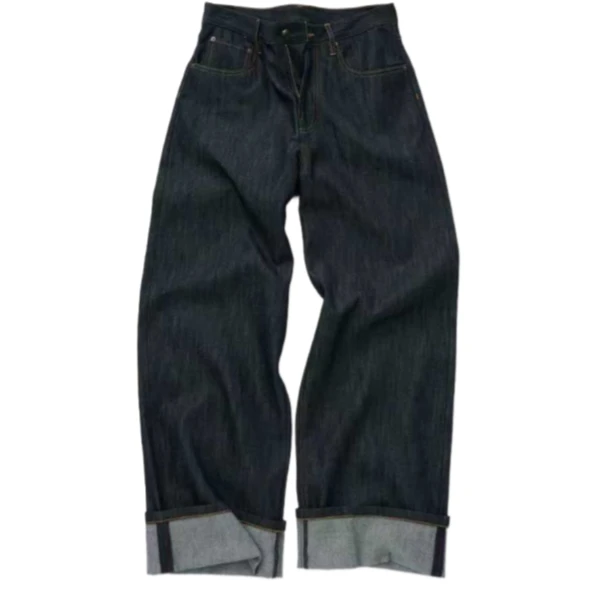 REFOUND TEN   25秋季新品常规款女中腰牛仔裤长裤复古阔腿裤宽松