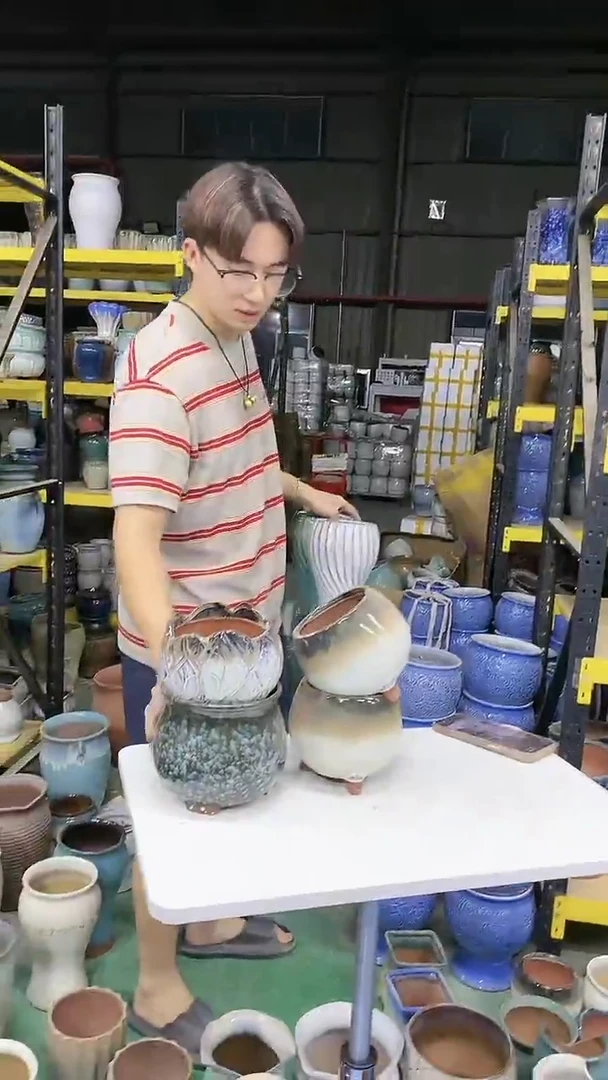 宜兴紫砂粗陶花盆