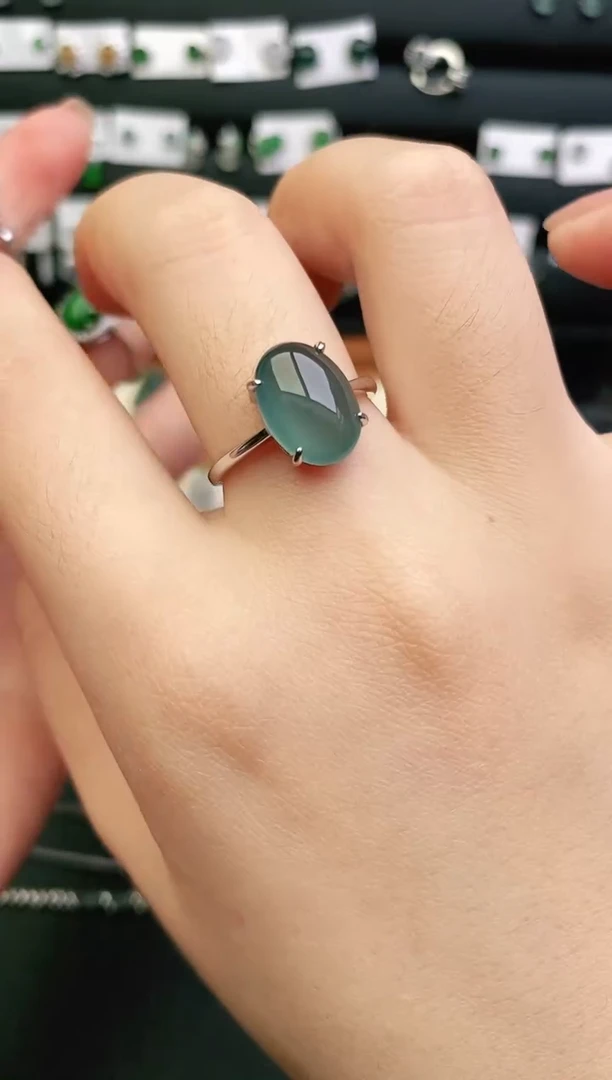 银S925镶嵌戒指翡翠0