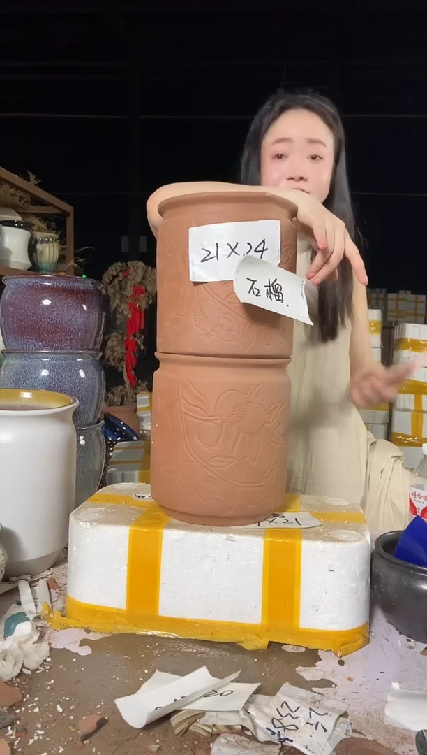 宜兴紫砂粗陶花盆21/24
