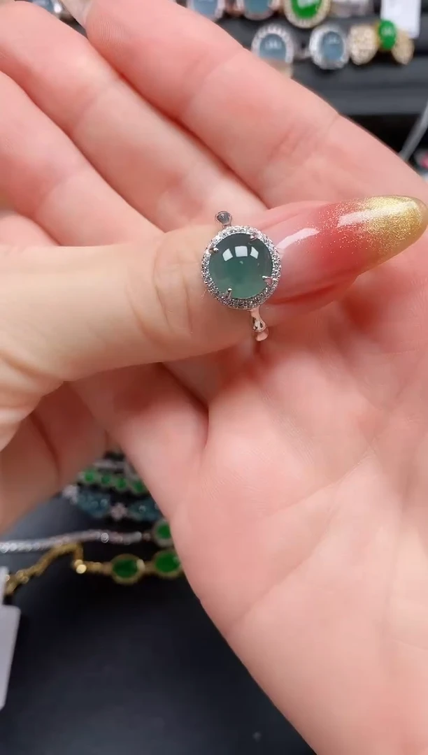 银S925镶嵌戒指翡翠1111