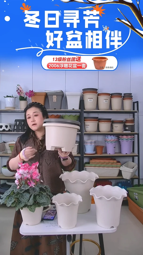 球根盆圆盆砖红色2个不带托盘