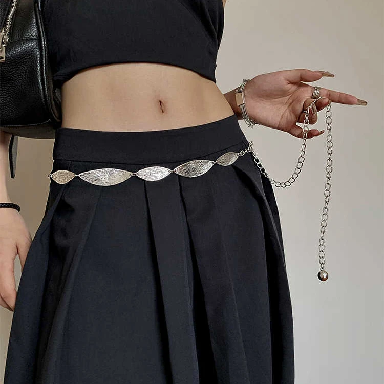 银色金属腰链女复古百搭ins波西米亚风腰带小众高级感装饰配裙子