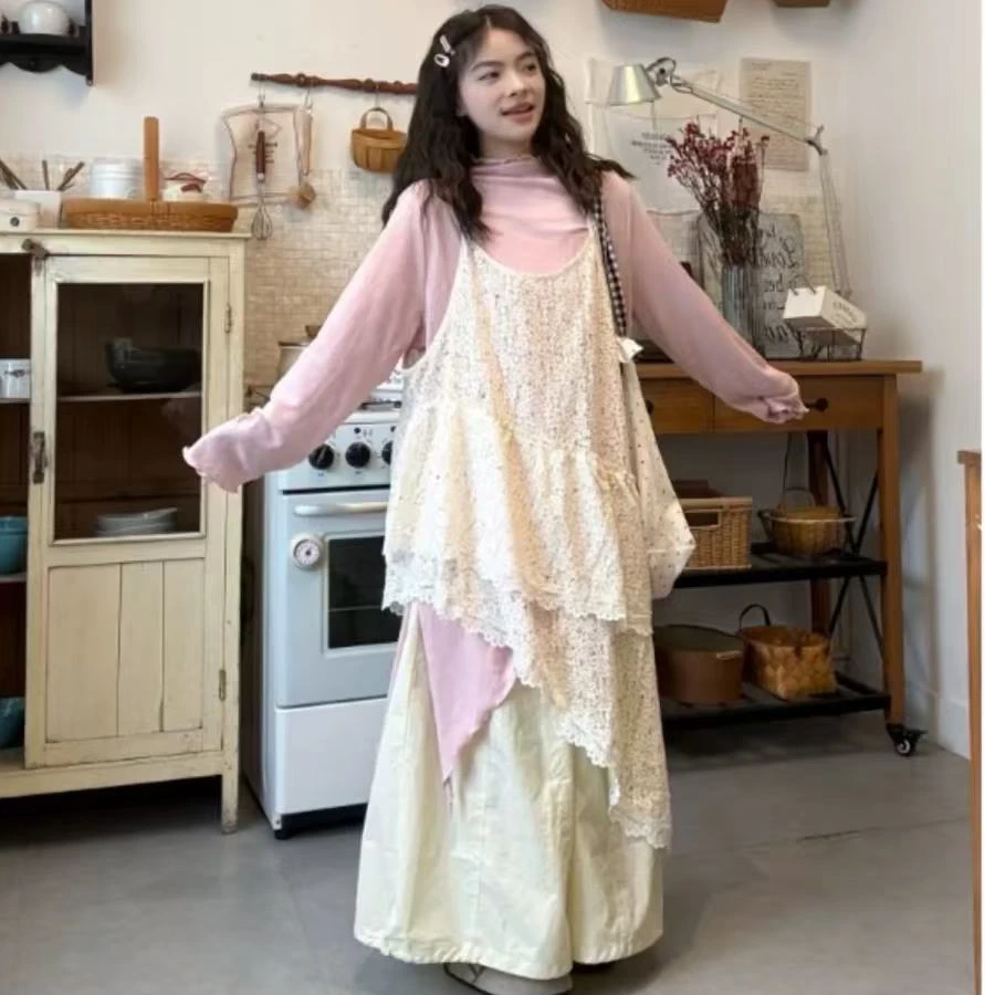 大码春季新款显瘦韩版镂空流苏三件套上衣+裤子+流苏吊带-7030