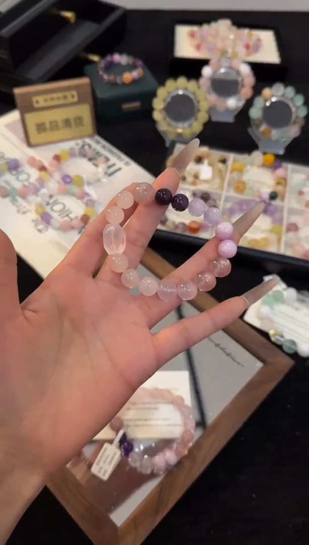 合金手链水晶紫色多宝手链x2164