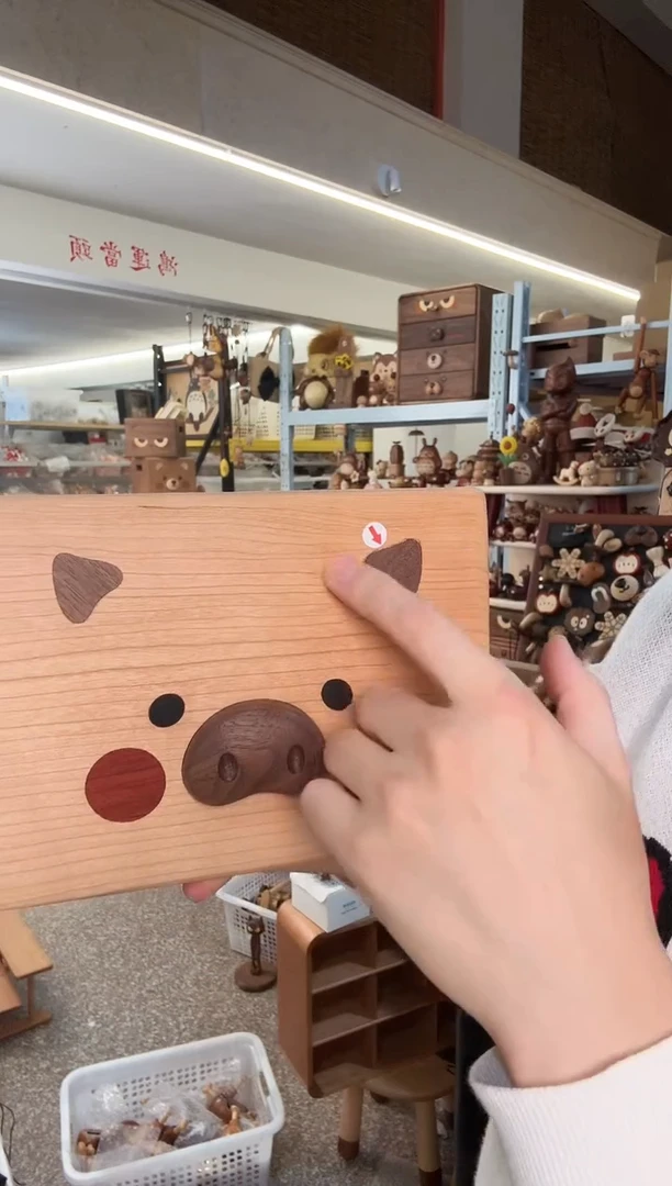 木瑕疵樱桃木猪抽屉