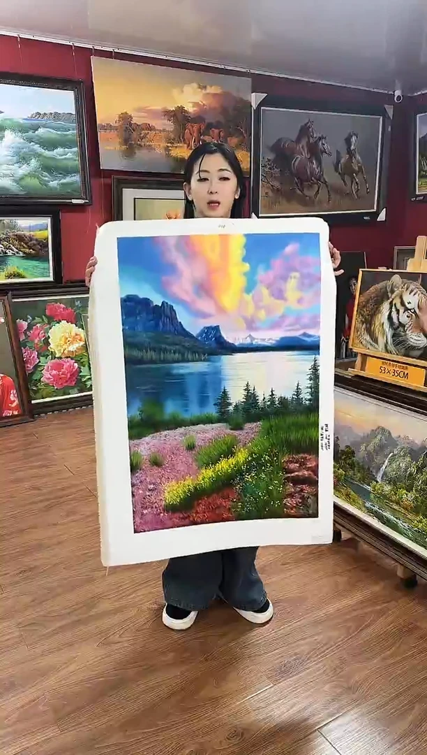 油画【71号】约90*60cm丨朝鲜原创纯手绘孤品油画丨顺丰包邮