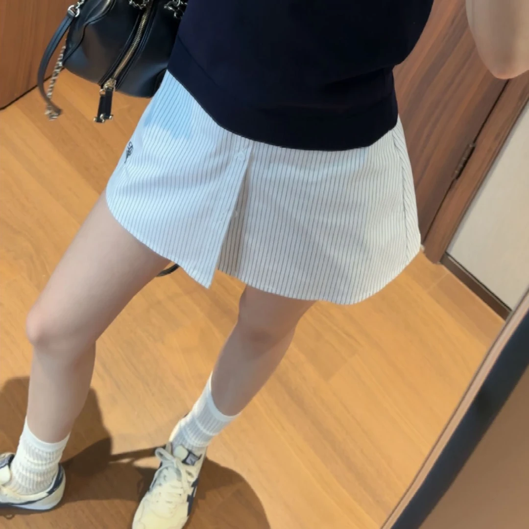 【痘痘私服】|【长腿buff】叠穿衬衣下摆假两件裙裤