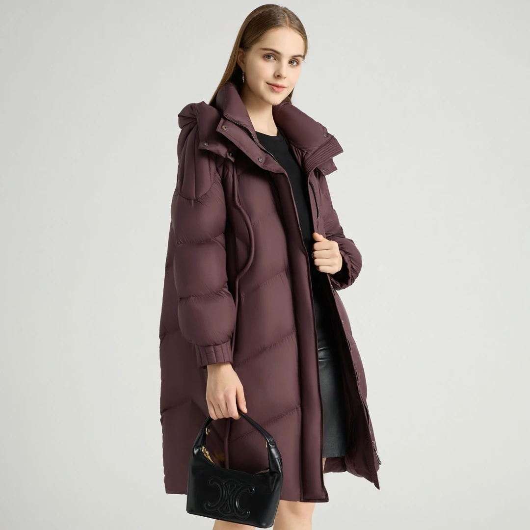 【苏大美】ZF677中长款羽绒服连帽秋冬