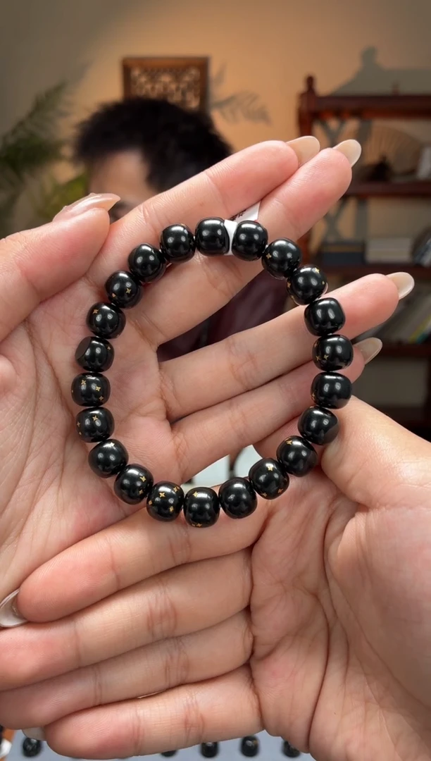 未镶嵌手串和田玉黑9-10老