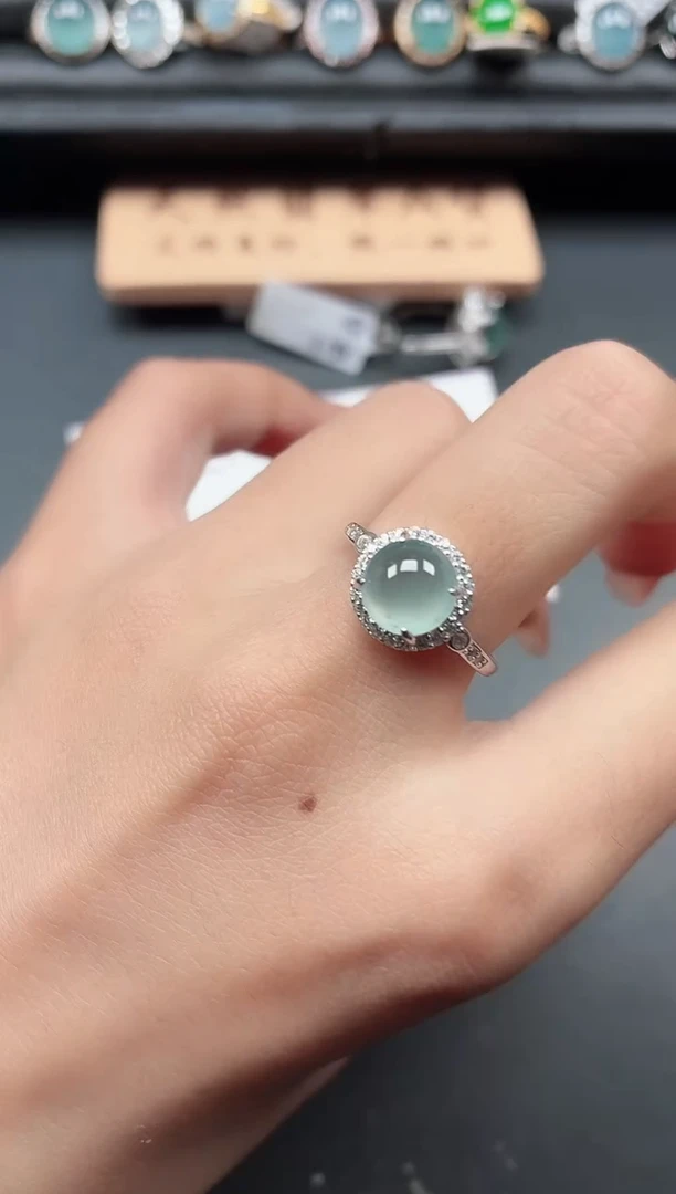 银S925镶嵌戒指翡翠111