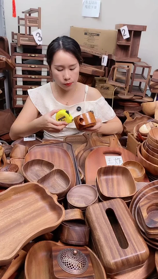 木 酸枣木双耳小茶杯9*6cm