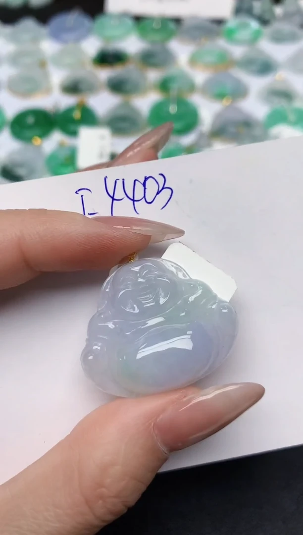 颈饰18K金镶嵌翡翠天然缅甸A货翡翠百元以上9元证书费自理