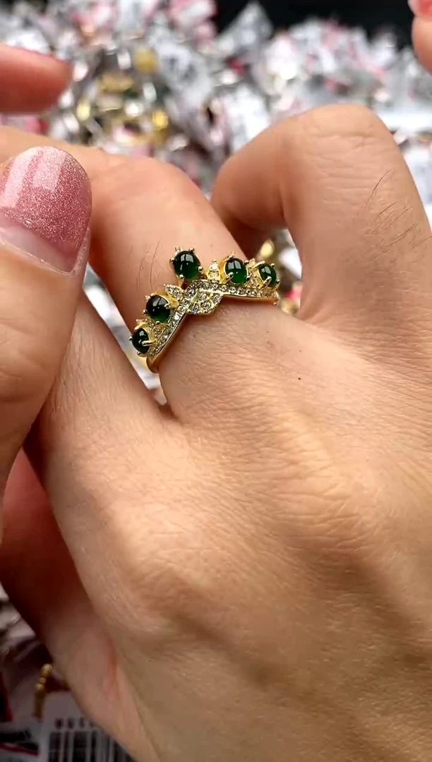 【闪购商品】翡翠戒指银S925镶嵌555555    8