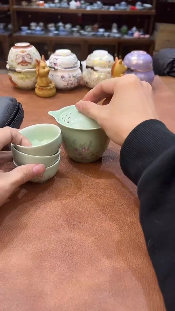 真的很便宜会开片的旅行茶具