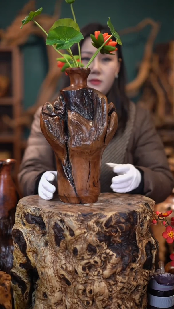 【闪购商品】枣木雷击枣木随型花器