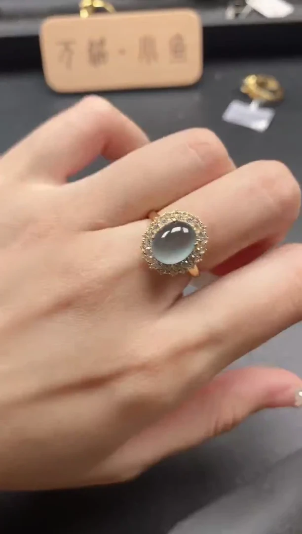 银S925镶嵌戒指翡翠51151