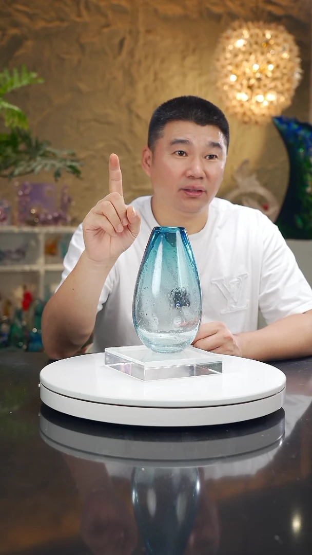 手工艺品琉璃美*福利蓝色花瓶
