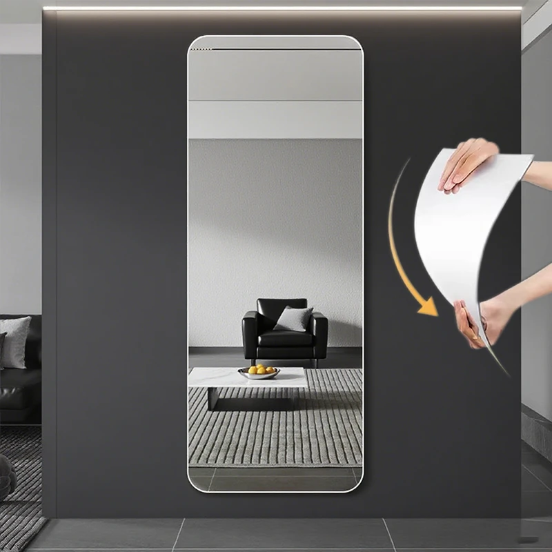 高清软镜子全身镜贴墙自粘贴免打孔穿衣镜挂墙式家用亚克力试衣镜