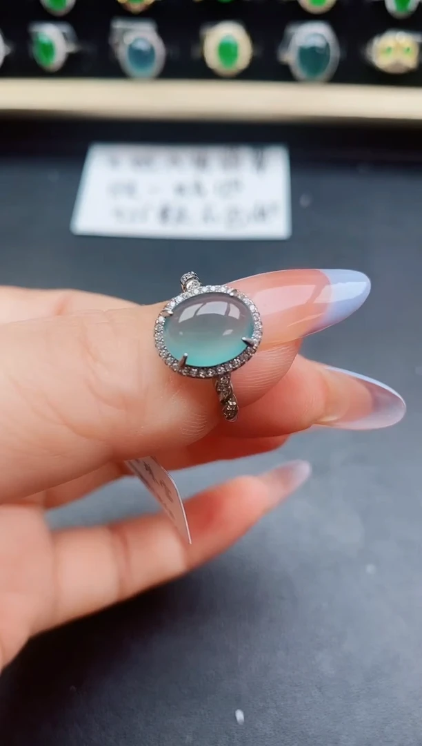 翡翠戒指银S925镶嵌3321