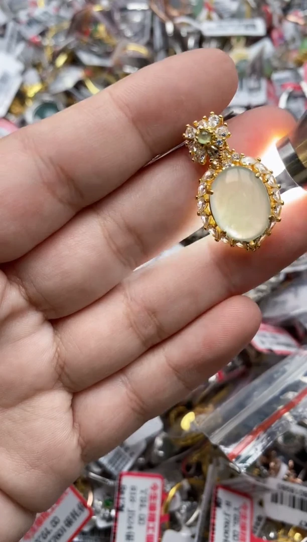 【闪购商品】翡翠戒指银S925镶嵌99999---7