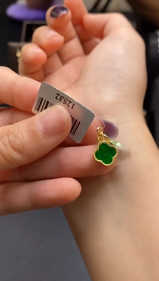 颈饰银S925镶嵌翡翠净货12532