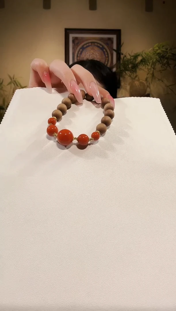 未镶嵌手链南红玛瑙老山檀