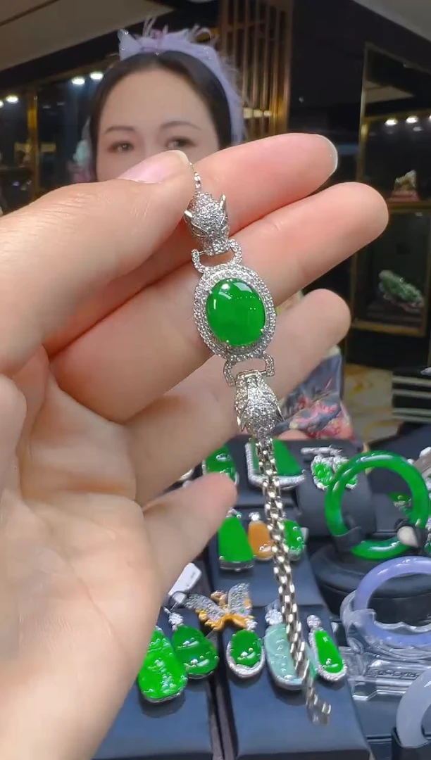 银S925镶嵌手链翡翠049(多样性发货发其一)