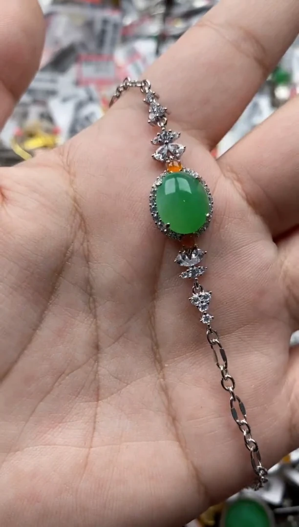 【闪购商品】翡翠戒指银S925镶嵌55555--4