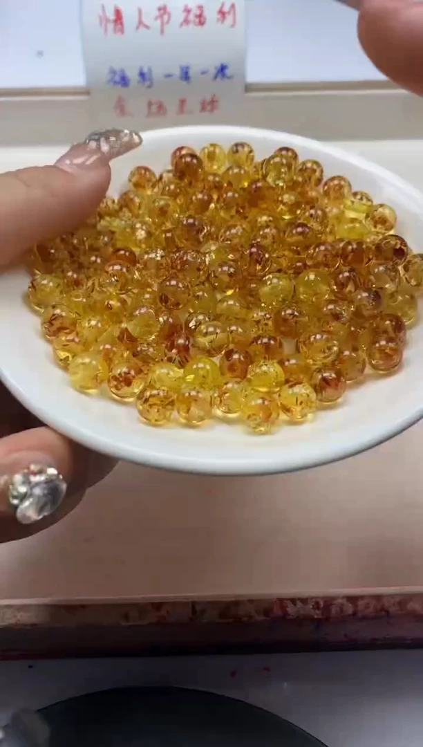 【闪购商品】蜜蜡颈饰未镶嵌w93花珀8mm*10颗