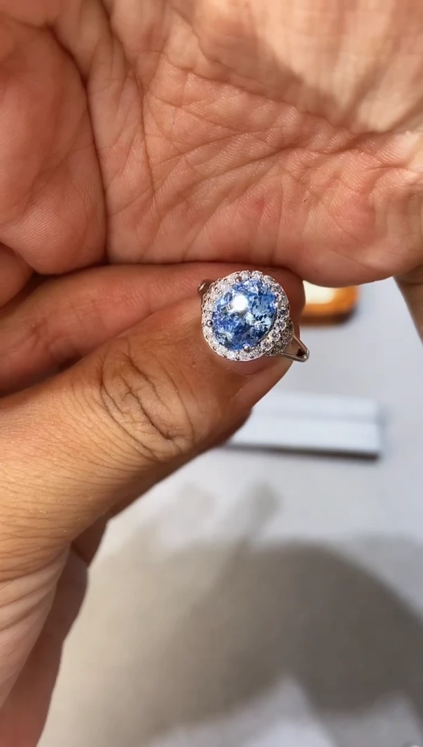 海蓝宝石戒圈银S925镶嵌.....