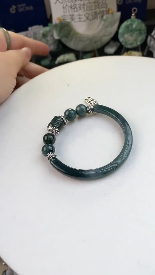 未镶嵌手链翡翠手工定制默认微瑕主播介绍为准
