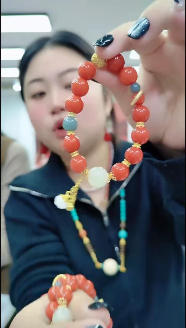 【闪购商品】南红玛瑙手链合金2809 柿子红手链
