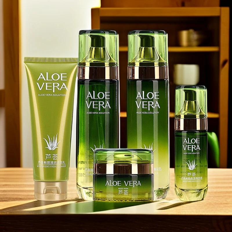 芦荟护肤品装水乳霜女补水保湿爽肤水清爽型植物韩茗化妆品批发